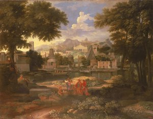 Landskab med Moses reddet fra Nilen